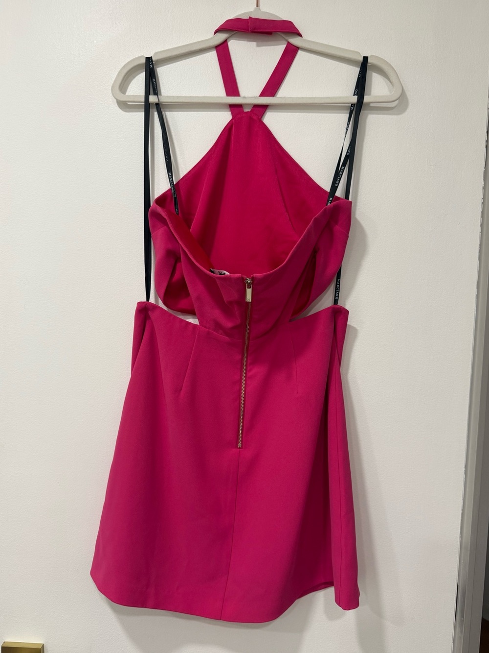 Guess by Marciano Hot Pink Halter Cutout Mini Dress - Picture 2 of 3